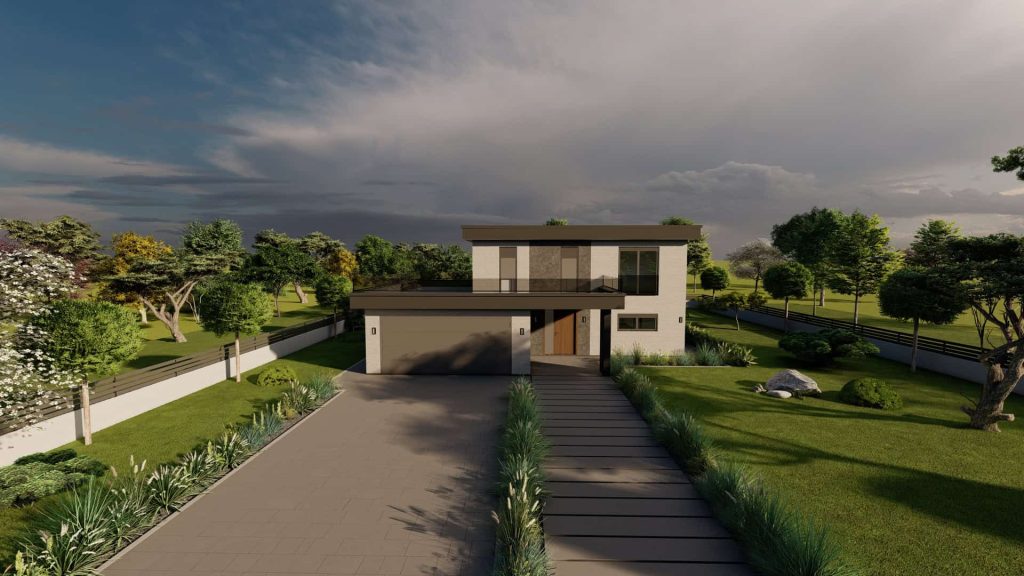 PLANI PER SHTEPI VILLA BETON LARG