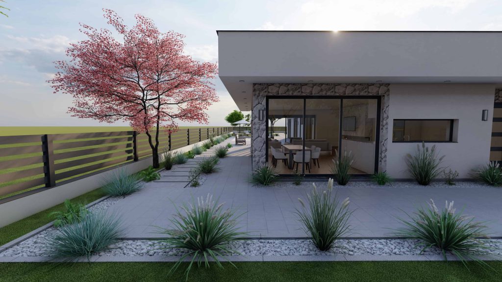 Plani Shtëpi 1 Katëshe me Pishinë – 13.95x20.95m